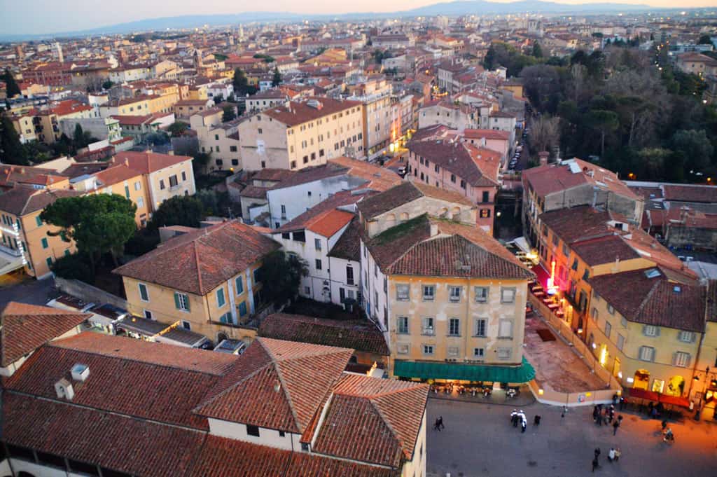 View of Pisa from the top of the tower