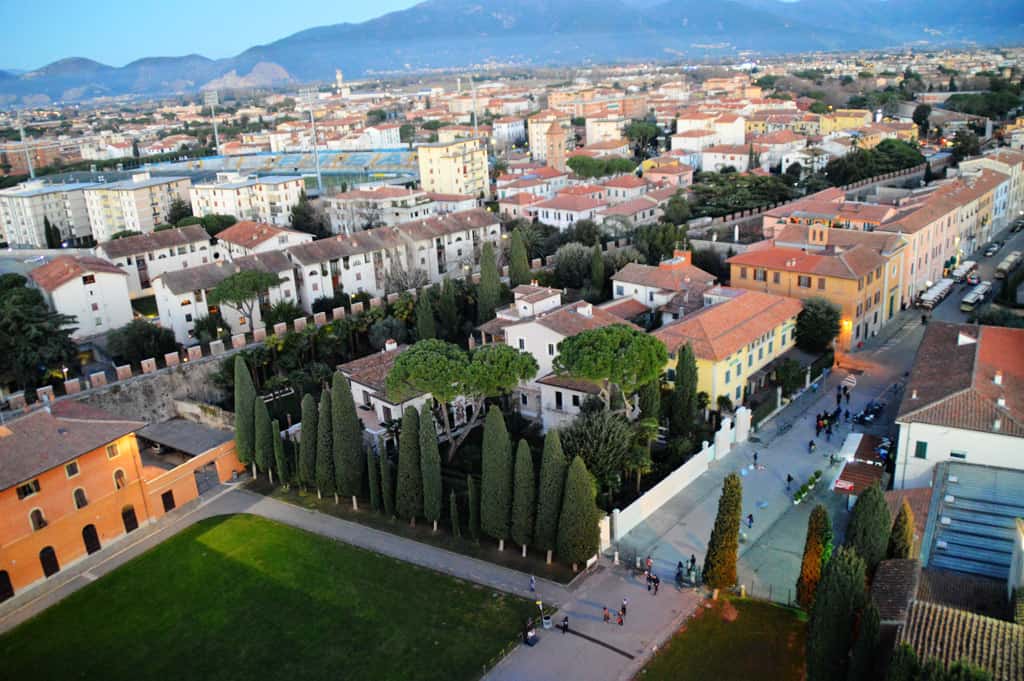 View of Pisa from the top of the tower