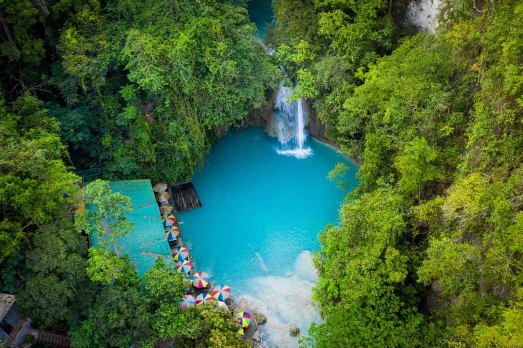 Kawasan falls in Cebu Best Islands in the Philippines