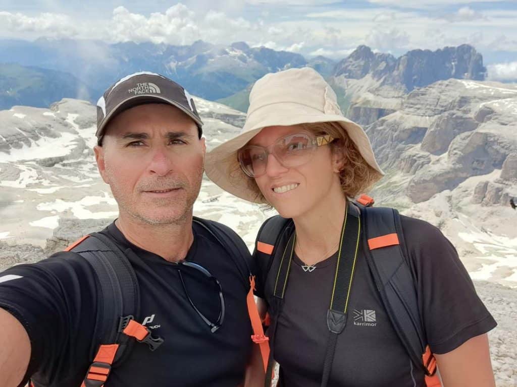 At the top of Piz Boe in Dolomites