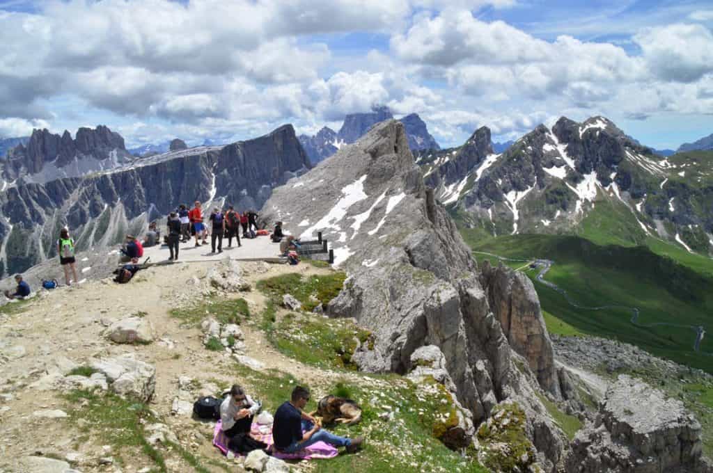 Taking a break to admire the Cinque Torri view