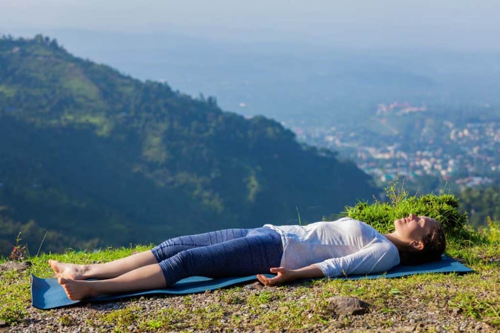 lying down meditation in nature