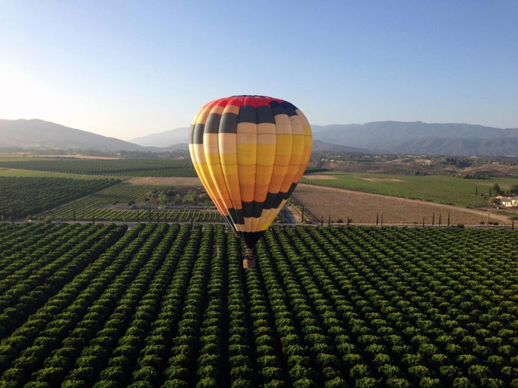 Hot air balloon in Temecula Valley California