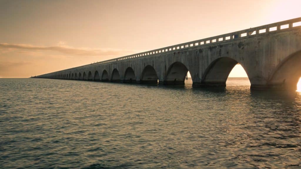 Climbing in Florida seven-mile bridge